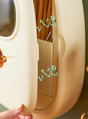 紫线外消厨毒筷笼沥水篓带烘干房塑料壁LLZ挂式餐具盒沥水烘子干