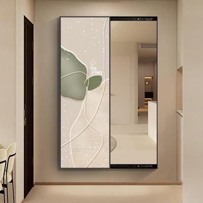?现代简约隐藏式推拉式全身镜装饰KLN画入关画可遮挡关户玄闭穿挂