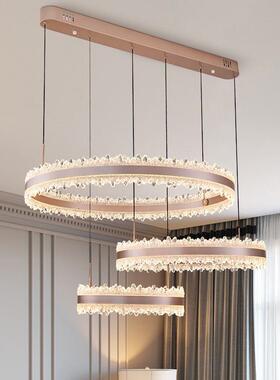 轻奢客厅吊灯新款现代简约大厅主灯大气圆环卧室餐厅灯具
