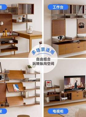 墙上置物架壁挂式30481铁艺书板架客厅隔挂墙多层纳架展示架收高