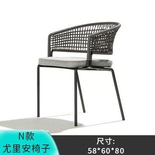 户外藤编休室桌椅VON三外件套庭院花园酒店露台防闲水阳防晒组合