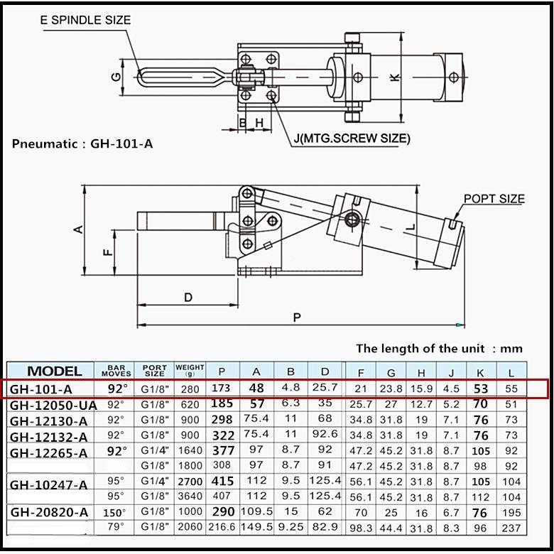 迷气动快速夹具HS1A010-A气动GH10GH1011气动夹钳气动夹气动快速