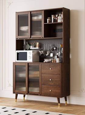 新简中式现VTW代储约物餐柜餐厅高柜茶水柜实木边柜家用多功能厨