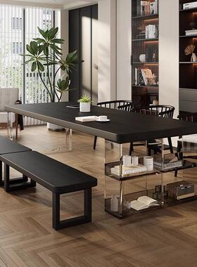 亚实木大书桌XTN工作悬浮克一体家用客厅力桌大桌长子去客厅化办