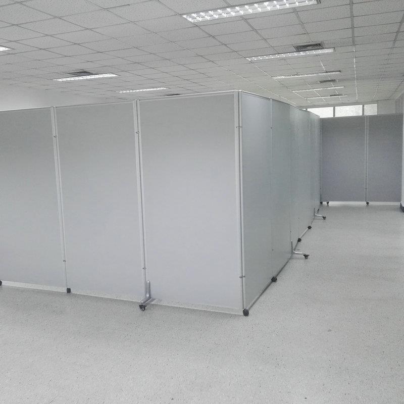 简512约式办公厂房可折叠室滑轮风隔断墙板定制屏移动屏风隔断