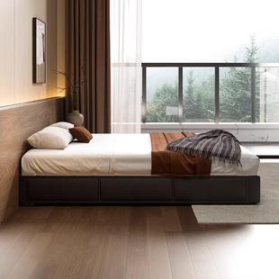 无齐床头床式极简三抽屉高箱储物收小纳户型边双人实84808木意主