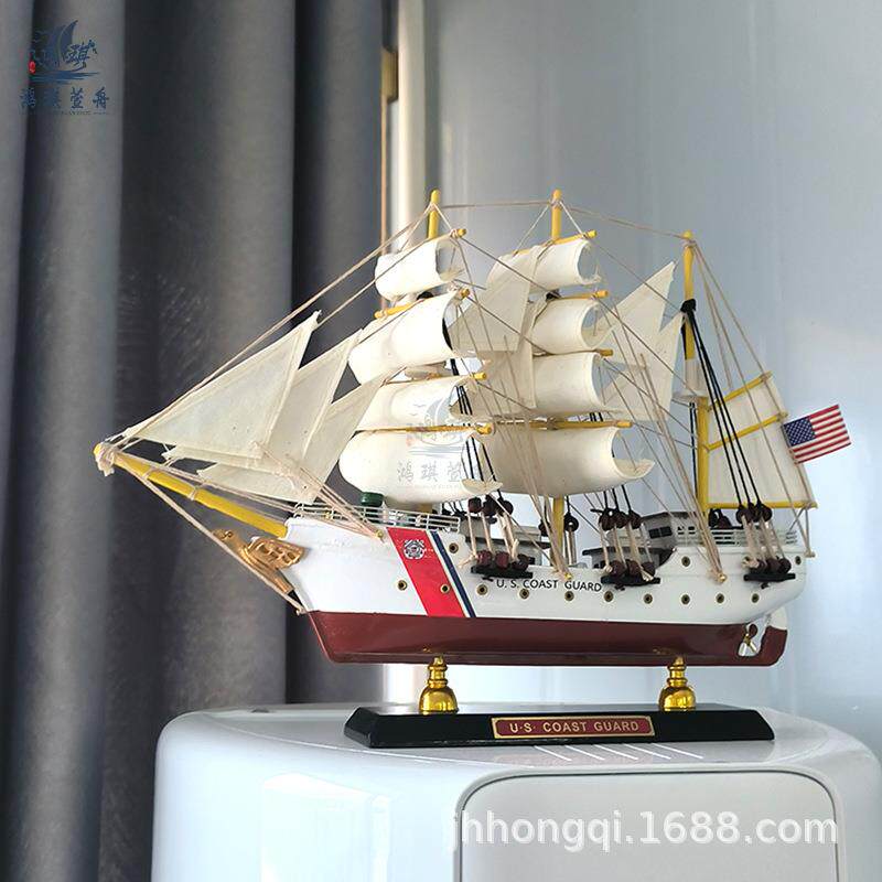精装致轻帆奢小XEG型木船模型纯手工一帆风顺船客厅阳台家居饰品
