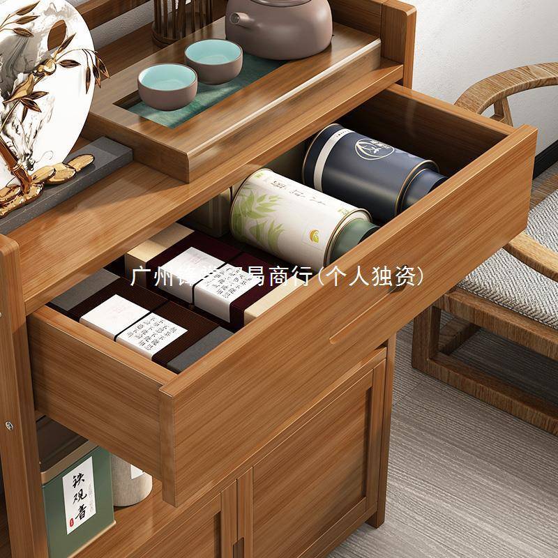 FS茶几简约边家用小茶台QSV客厅移泡茶桌发几带动抽屉茶车沙茶具