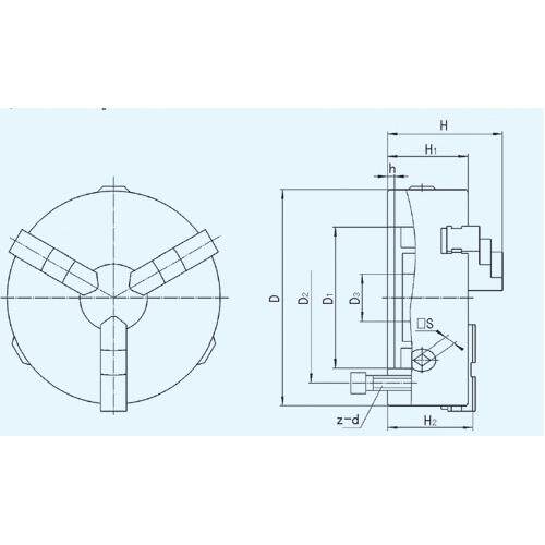 手QW-200C动K1200C1三抓夹心头机床车床呼和众环三爪自定卡盘自定