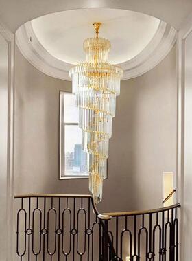 式楼大吊灯复奢华墅楼梯吊灯长吊灯现代别约酒72905店工程餐厅简