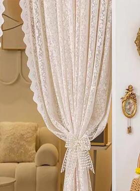 跨境地成现货四纱季客厅餐厅阳台落SHD窗欧式品遮阳窗纱帘白色