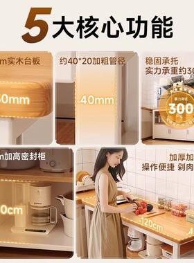 *多功厨房19232物架菜篮子工能作台微波炉收纳新款窄切菜置靠墙边