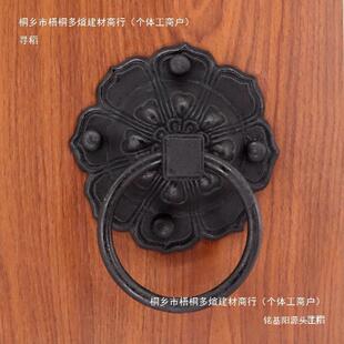 大门拉手仿古25281铁铜装 拉手兽头铜门环饰复古心实拉环铸门扣把
