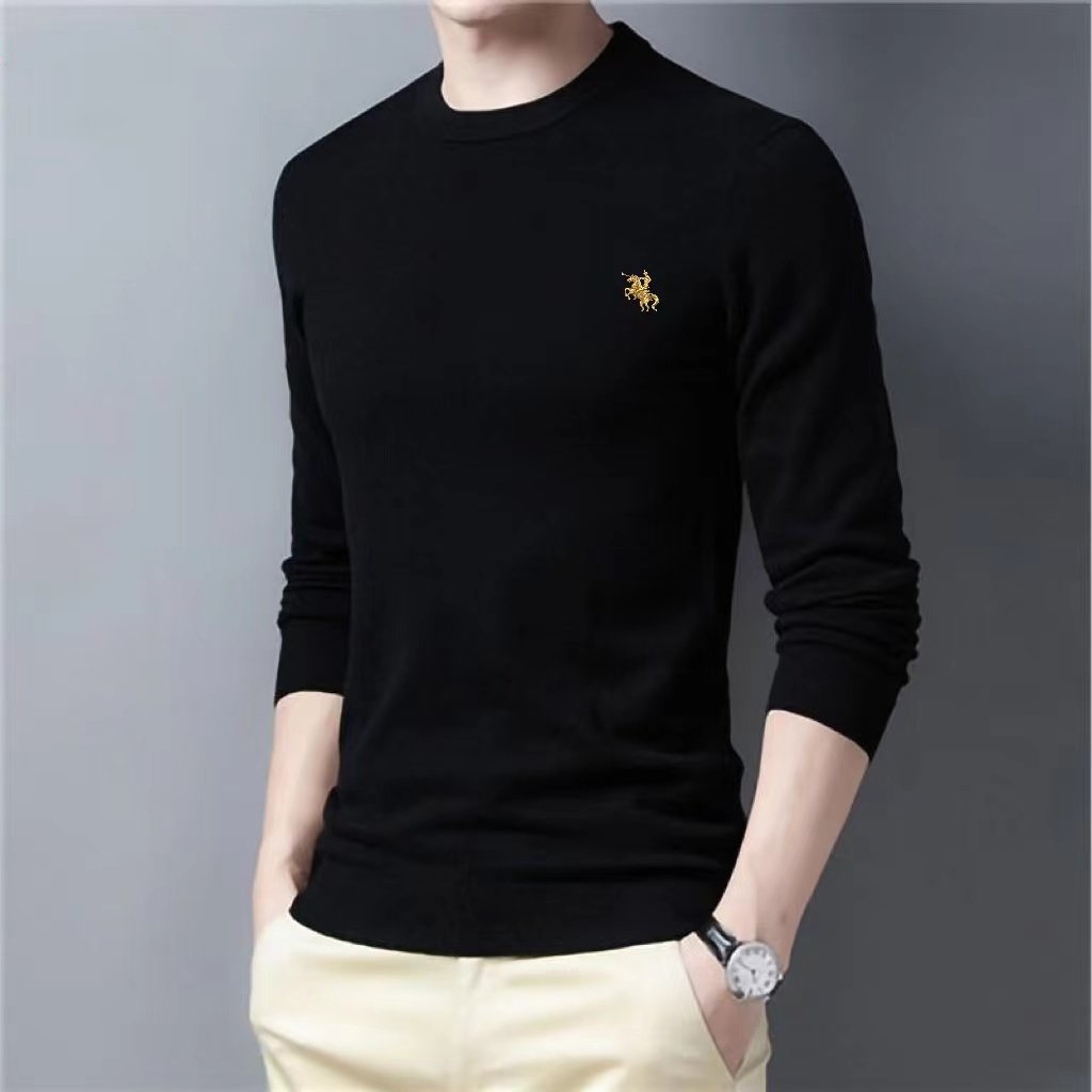 2025秋冬新款圆领情侣长袖毛衣打底衫