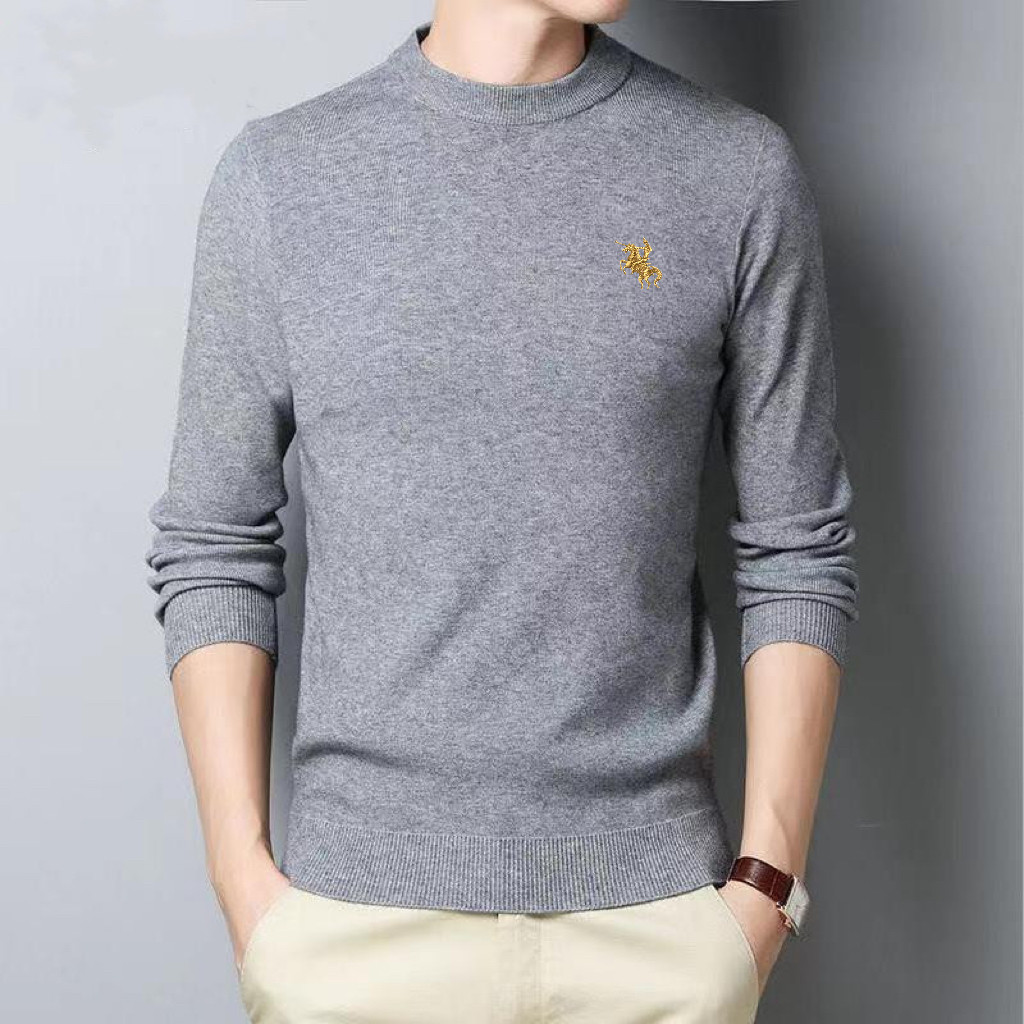 2025秋冬新款圆领情侣长袖毛衣打底衫