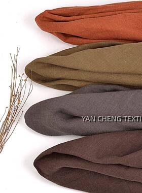 天然汉麻洗布料26砂0g闲BFQ汉麻平纹洗旧复面古料加厚汉麻休洗水