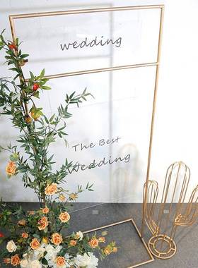 婚庆道牌具示牌婚迎宾背景44313架指花架迎宾礼区铁艺方形拱门花