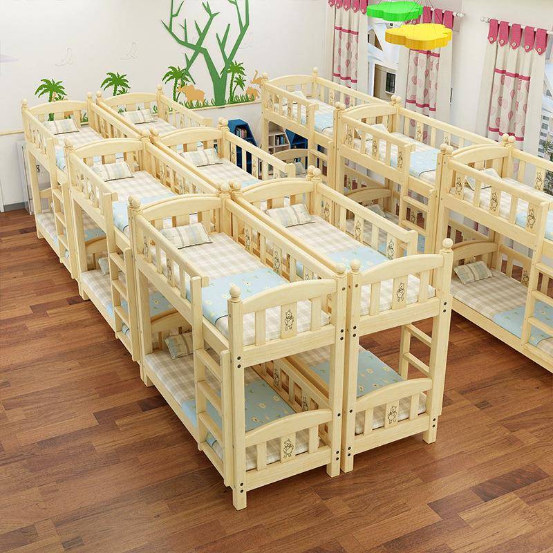 幼儿低园专用床午睡床托管班小214学实木生床层儿童高双床上下铺