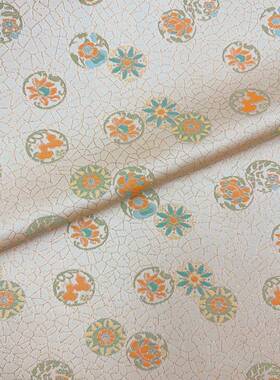 金丝冰纹皮球仿裂锦提花面料新中式马汉甲旗袍UII服服装面料箱宋