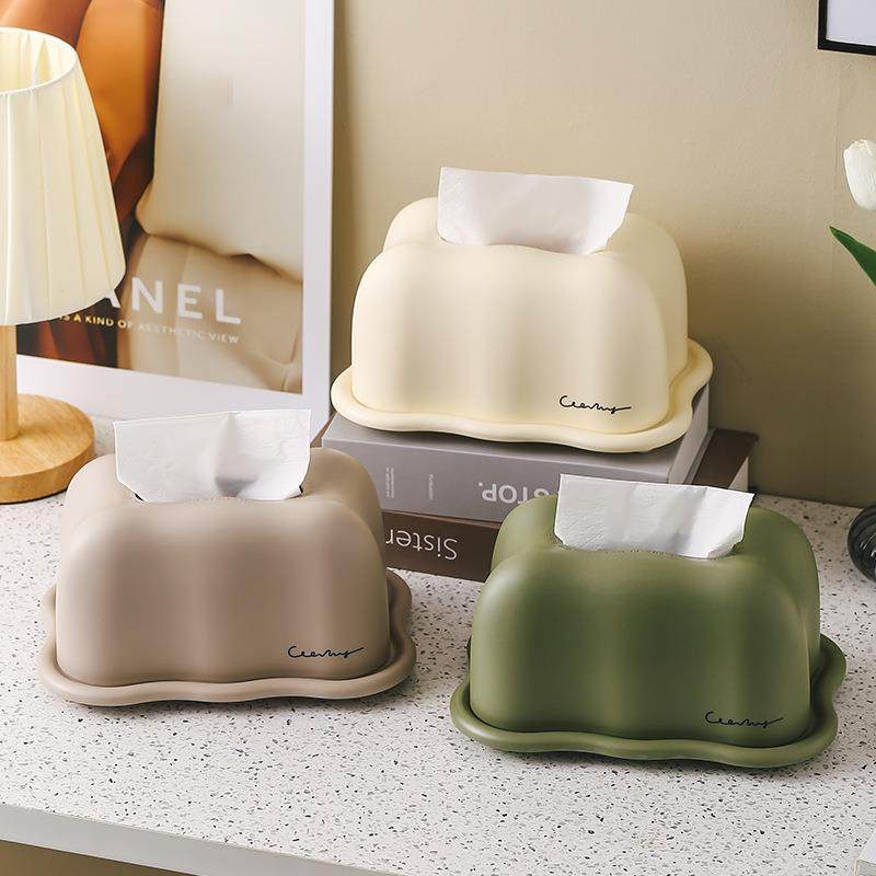 云ASD朵意厅纸巾盒高档简抽纸盒客轻奢高级摆件创餐桌奶油风纸抽,收纳整理,纸巾盒,淘宝优惠券,粉丝福利购,淘宝优惠卷