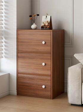 家沙发旁置物柜落厅地客墙物边小窄柜多层带柜门收纳柜KTE子用储