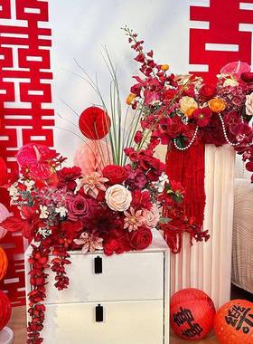 莫奈花艺礼场装景饰客厅卧床头桌花婚房030201用品花婚束摆件室结