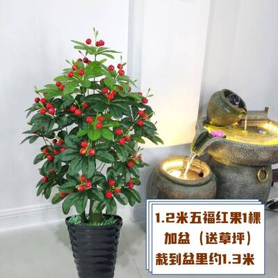 仿真金桔假树红果家室客厅设装饰假水果盆栽居绿植6666内懒人摆盆