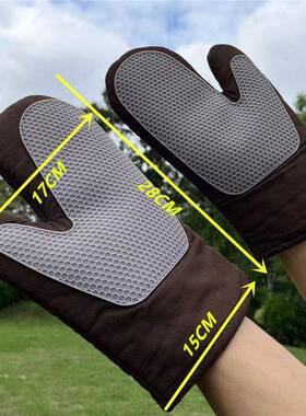 隔热手防烫手套硅胶厨房隔热烤箱套烘培耐手套高温手加厚微NRL波