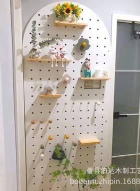 现货木制洞洞墙上置物板架墙壁书架挂墙JEC架隔板物墙上置书架收