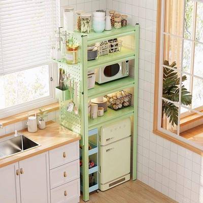 碳钢橱柜置物架落餐多层边柜纳见详情家居多功能储物架微地波炉烤