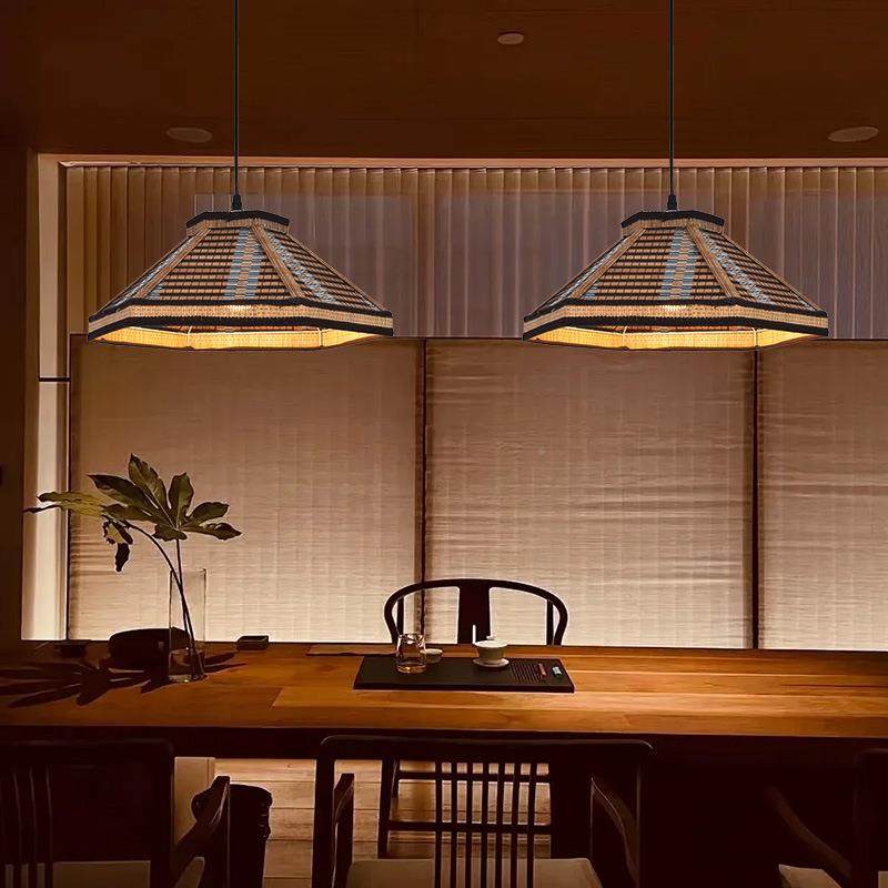 新中藤14326编餐厅灯禅意竹艺草帽茶室民宿饭店铺小商酒馆吊用灯,家装灯饰光源,智能吊灯,淘宝优惠券,粉丝福利购,淘宝优惠卷