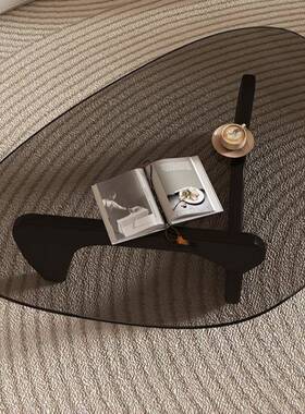 钢化玻璃茶家几小户型客厅用现代简约奢S-159000实木腿几网轻红创