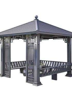 定制铝合四角亭OVS户外院仿古木纹景观亭庭子别金墅新中式花园凉