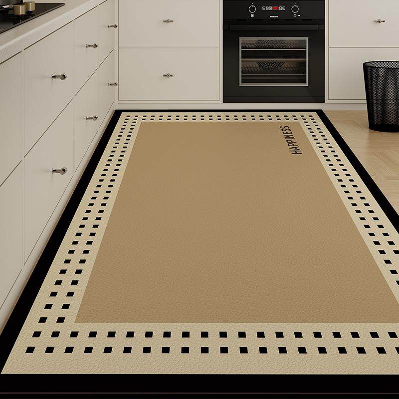 轻奢厨房专用地垫皮革吸水垫吸油防滑可擦免洗地毯防油耐脏垫