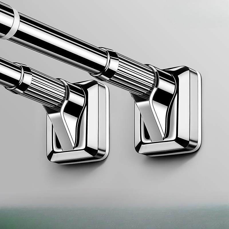 免打孔伸缩捍不锈钢侧装固定晾衣杆卫生间毛巾杆阳台收缩凉晒衣架