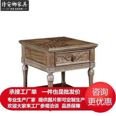 意式维罗纳经典艺术手工雕刻方灯台实木彩绘角几电话几