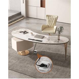 商务咨询接待桌椅组合现代岩板轻奢书桌家用简约小户型办公电脑桌