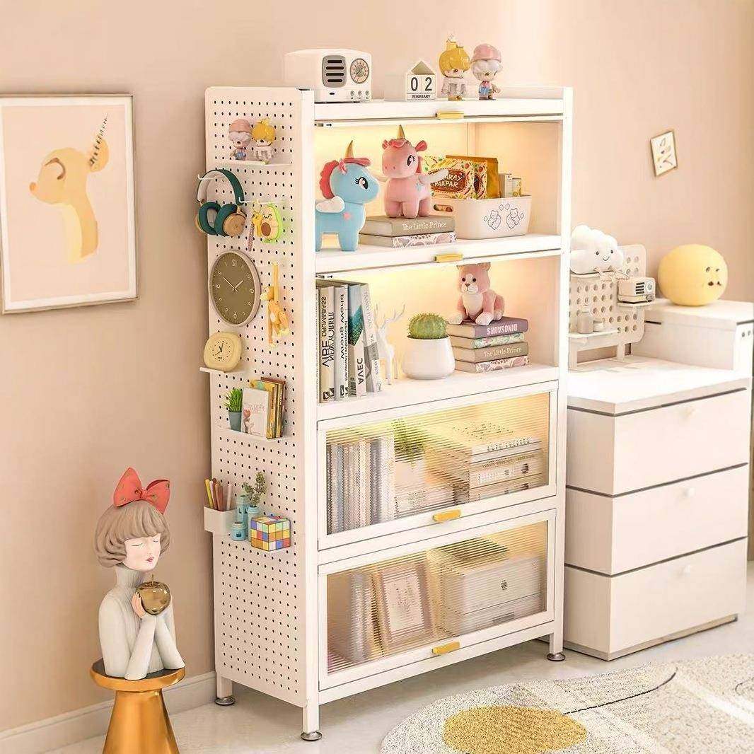 新款家用钢制书柜儿童书架带门防尘收纳柜多层落地储物柜置物架子,收纳整理,烫衣板及配件,淘宝优惠券,粉丝福利购,淘宝优惠卷