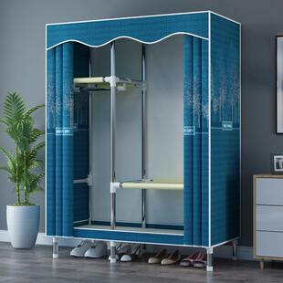 衣柜家用卧室儿童布衣橱出租屋双人简易拼装开门式单人小型收纳柜