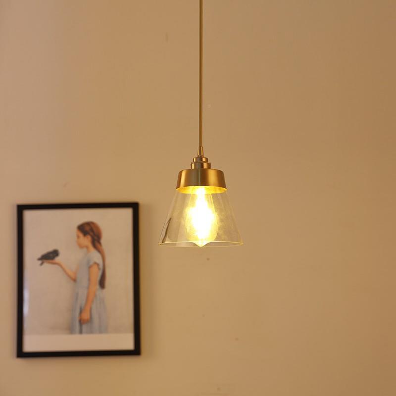 北台欧后现代创意璃玻日小吊灯式复古民宿床头餐厅779吧玄关黄铜