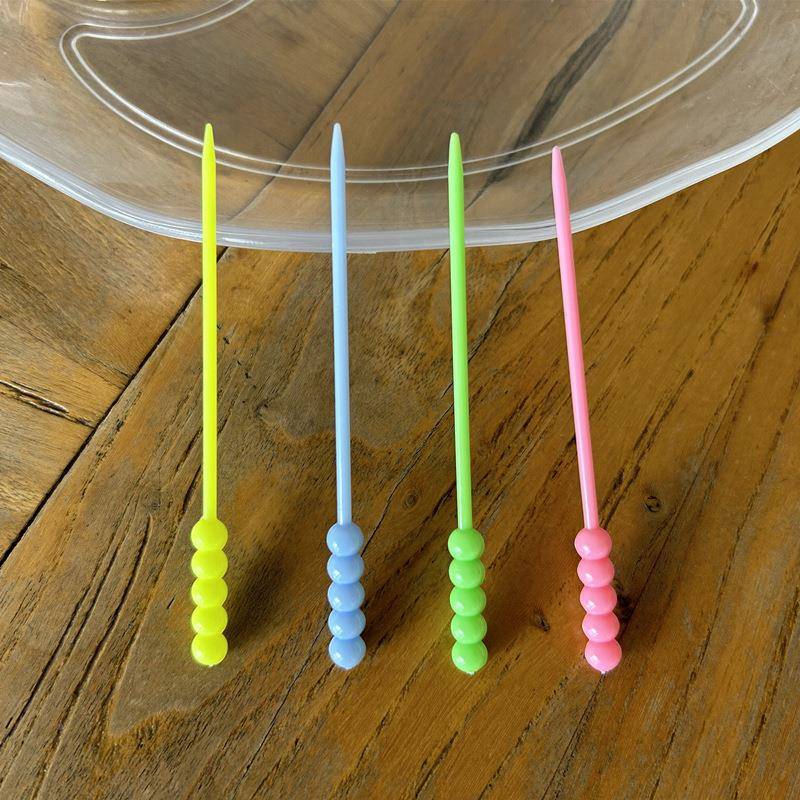 XH-A008家水果叉一厂性水果签塑料水果插透明珠形酒签吧次KTV用酒