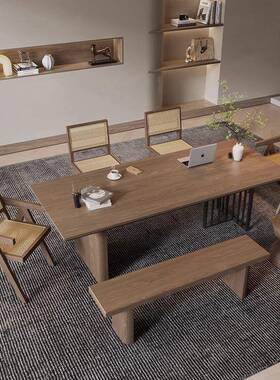 现代简约客组厅会客茶桌工室脑桌大作型长条电书桌椅合洽OWP谈办