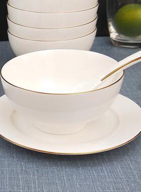 吐金边EGV骨碟家用新款骨王碟垃圾盘奢陶轻瓷6寸餐盘小盘子装骨头