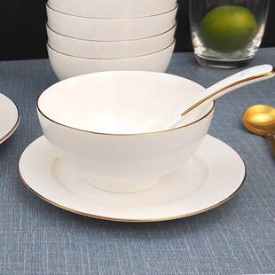 吐金边EGV骨碟家用新款骨王碟垃圾盘奢陶轻瓷6寸餐盘小盘子装骨头