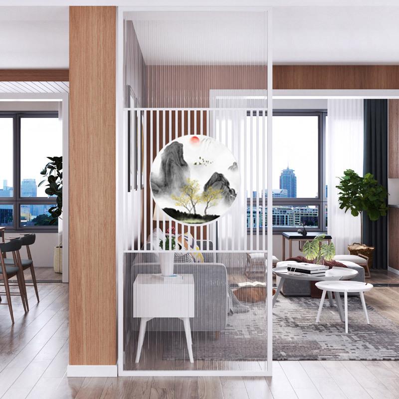 中式铁艺不锈钢风断墙厅卧室遮挡家用屏北欧隔简客约现屏风、隔代