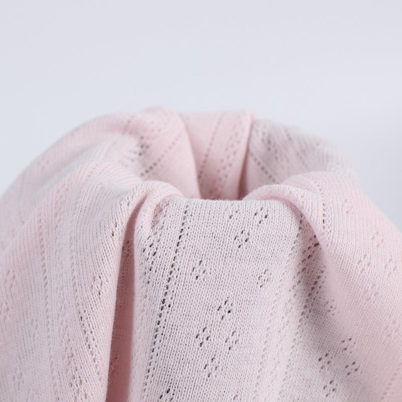 全棉爬移圈提花空罗纹花布圆点镂网眼提婴童装爬服防蚊袜SLT面料