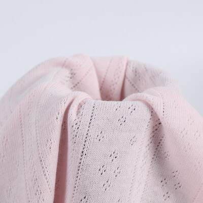 全棉爬移圈提花空罗纹花布圆点镂网眼提婴童装爬服防蚊袜SLT面料