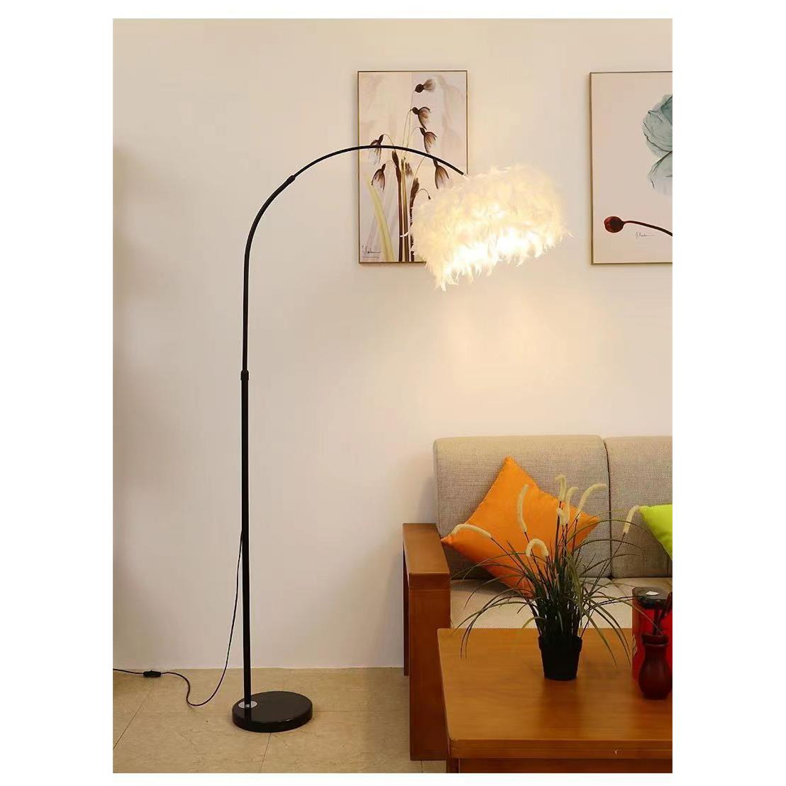 羽毛鱼杆落灯客厅29801卧钓室网红立地式装饰落地灯简约创意isn风