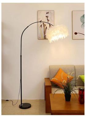 羽毛鱼杆落灯客厅29801卧钓室网红立地式装饰落地灯简约创意isn风