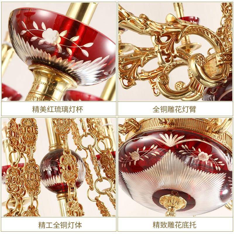 法式吊灯餐蜡全铜装大气客厅YB8144厅卧室烛灯欧式别墅复式家楼酒